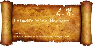 Leimdörfer Norbert névjegykártya